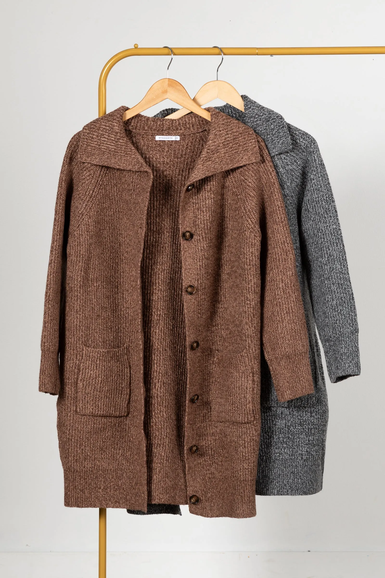 Collared Button Down Duster Cardigan Coat