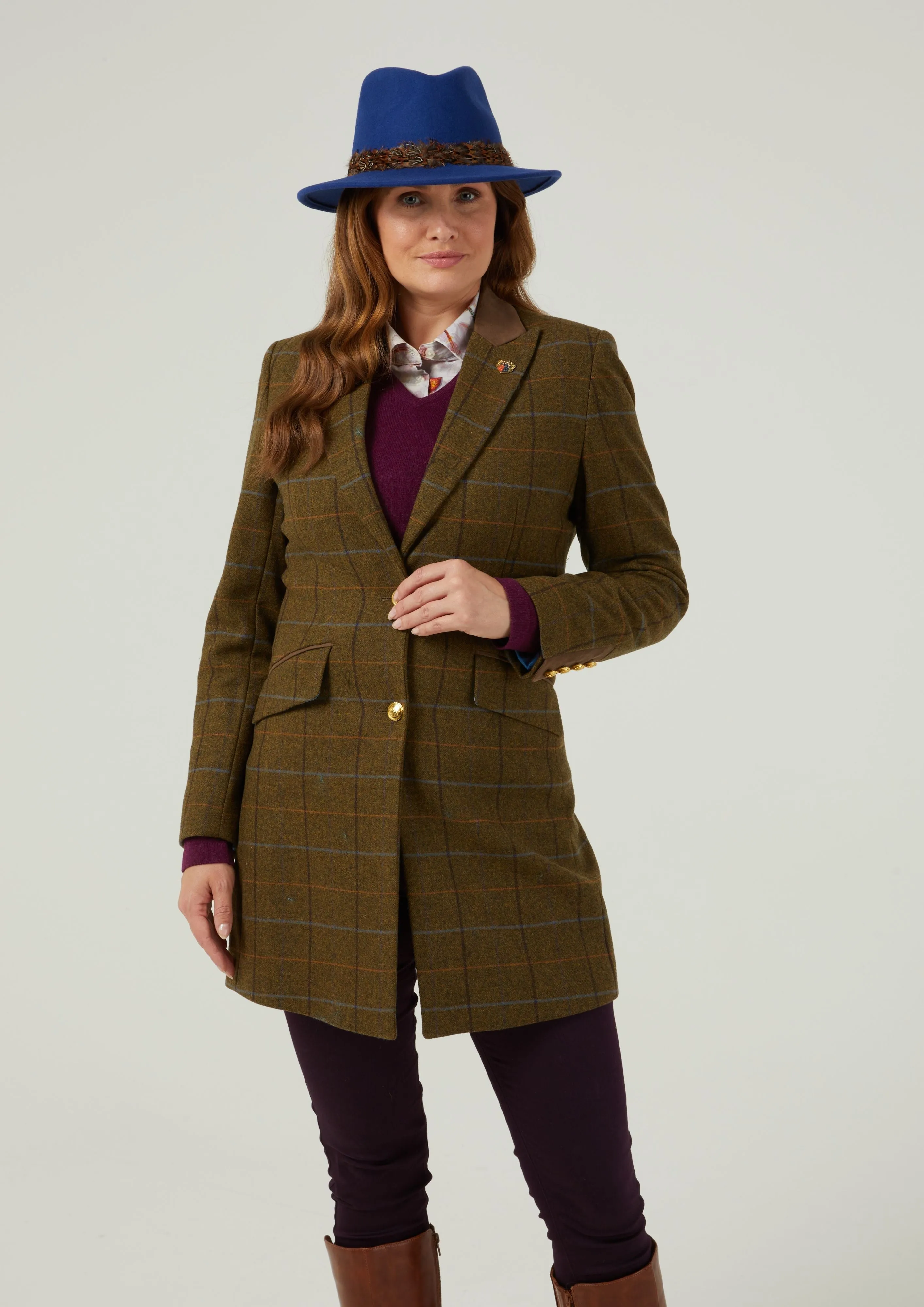 Combrook Ladies Mid-Thigh Coat In Hazel - Regular Fit