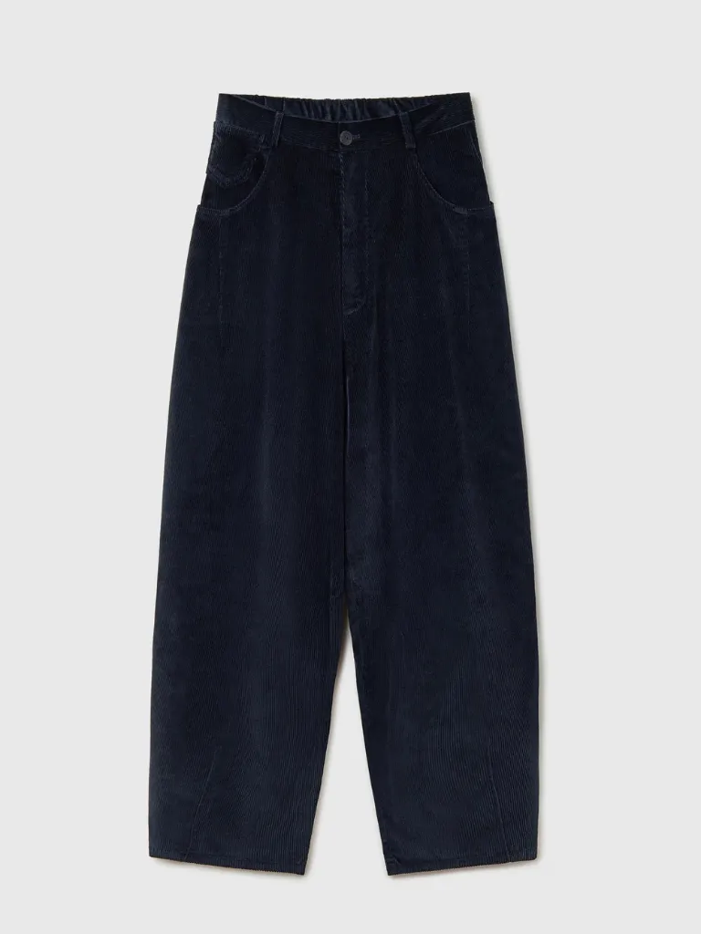 Corduroy Baggy Pants - Navy