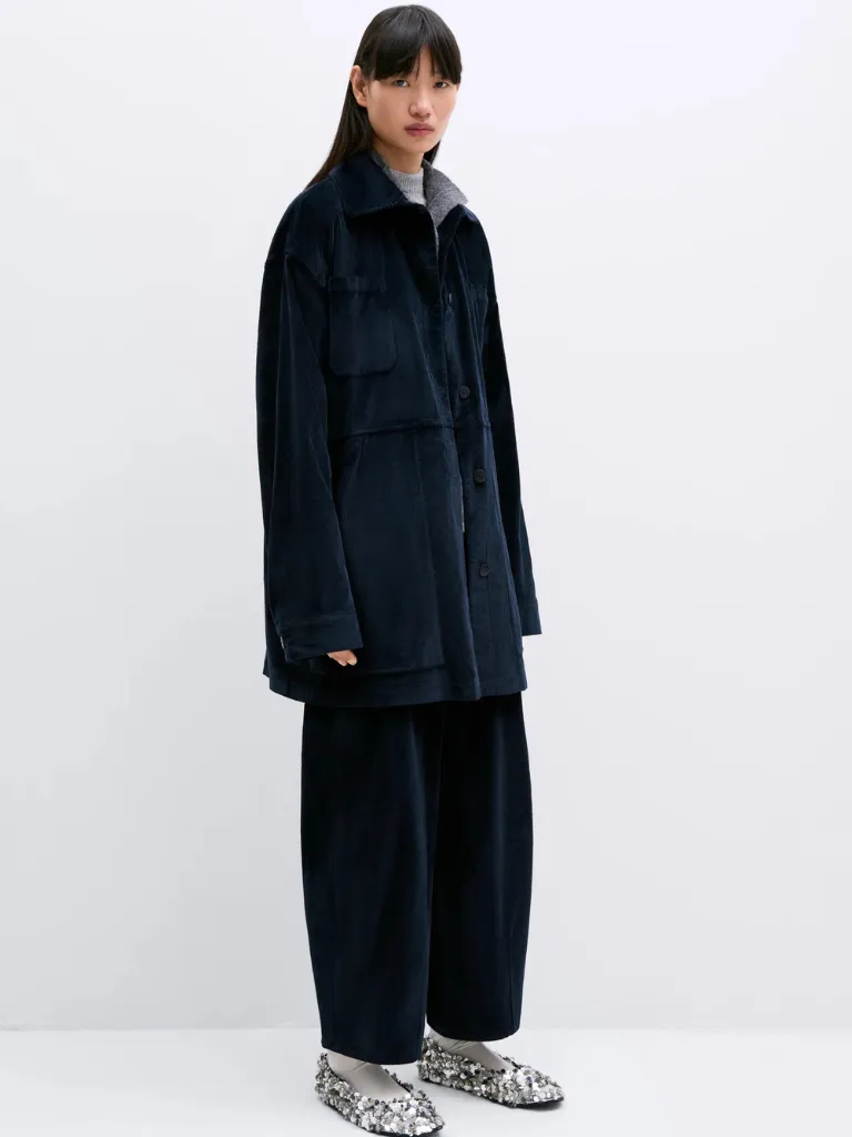 Corduroy Baggy Pants - Navy