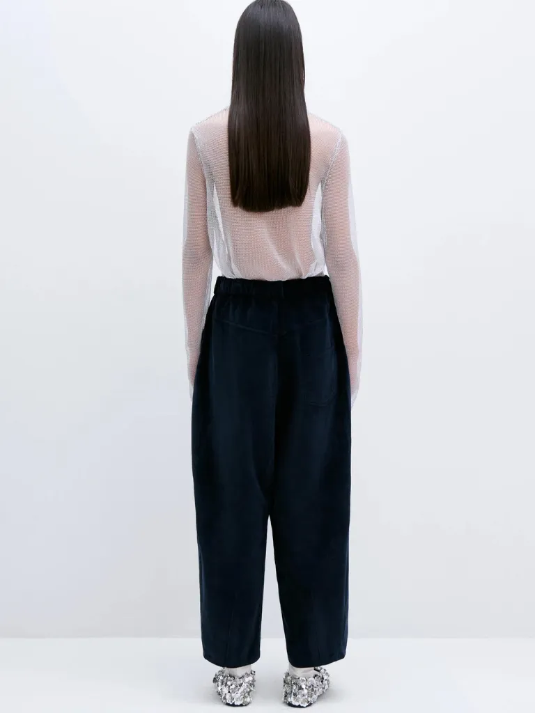 Corduroy Baggy Pants - Navy