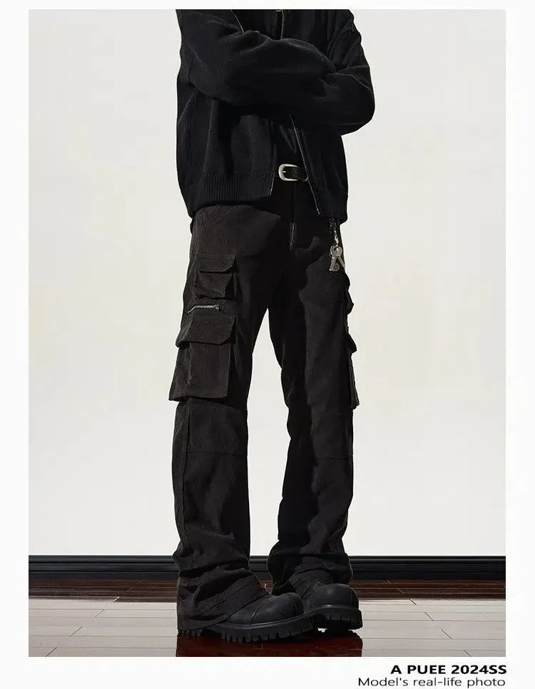 Corduroy Slim Fit Flared Cargo Pants