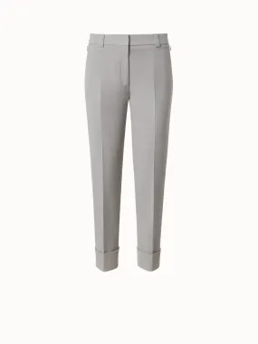 Cotton Silk Double-Face Cropped Tapered Pants