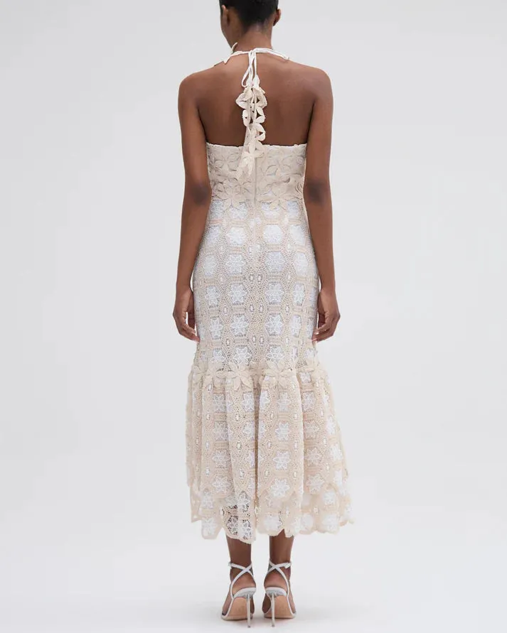 Crochet Midi Dress - Natural Off White