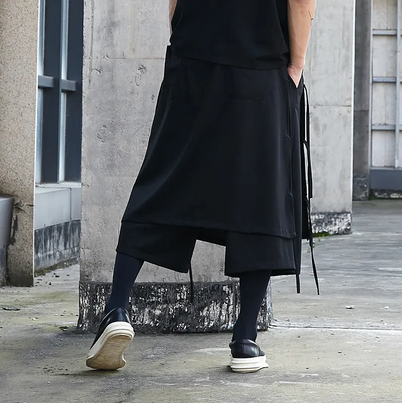 Cropped Culottes Wide Leg Casual Pants