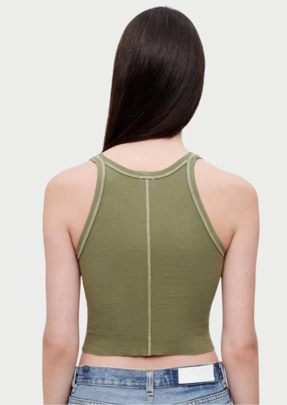 Cropped Rib Bayleaf Tank