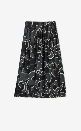 Cubist Floral Print Skirt