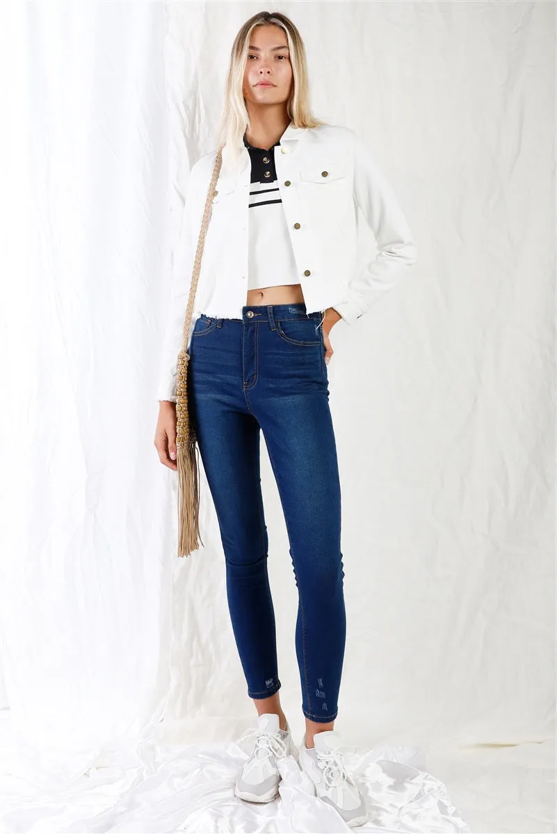 Dark Blue High-waisted Skinny Jeans