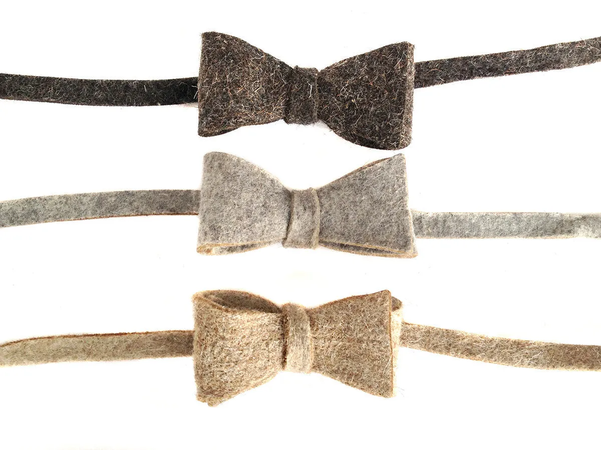 Dark Grey Industrial Felt Bow Tie