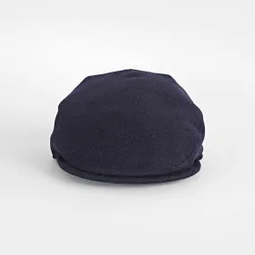 Dark Navy Twill Wool Flat Cap