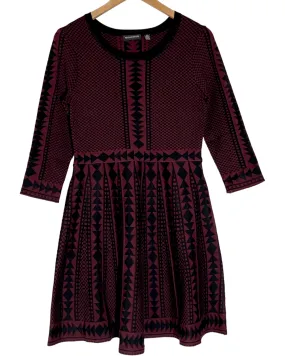 Dark Winter Geometric Print Sweater Dress