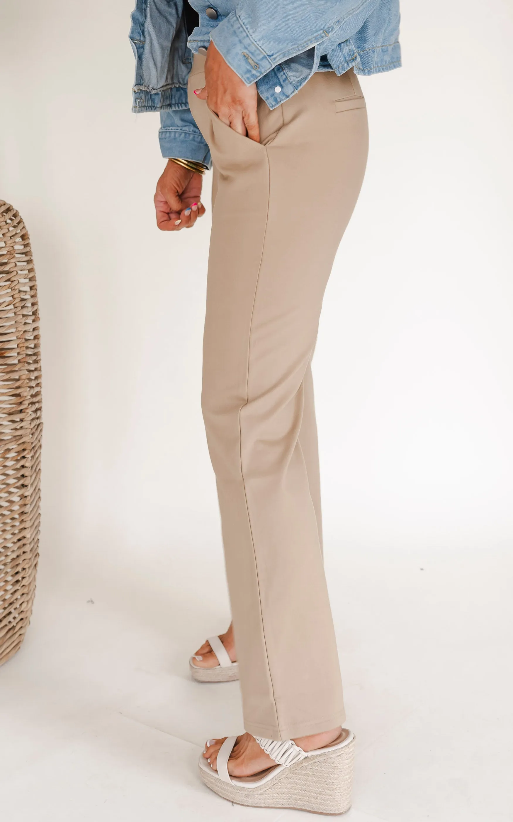 Deal Breaker High Waisted Solid Knit Pants - Final Sale