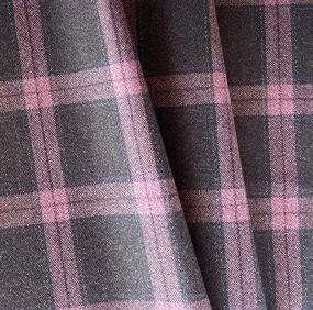 Designer Light-Weight Strawberry Shake Wool Plaid (Made in Italy)