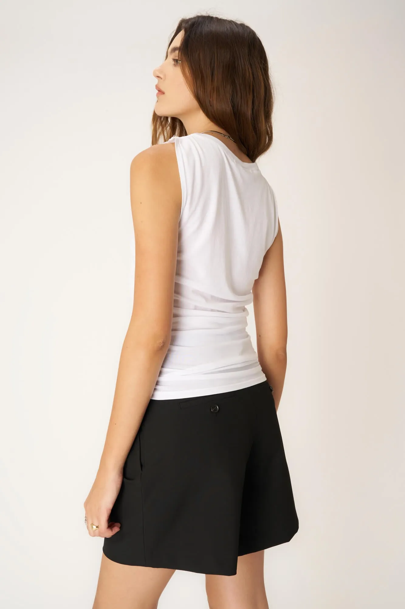 Dream On Ruched Tank - White