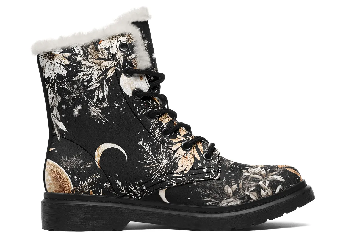 Dreamweaver Winter Boots - Warm Micro-Suede Doc-Style Boots Lined with Vegan Wool