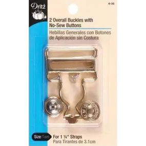 Dritz Overall Buckles with No-Sew Buttons For 1-1/4in