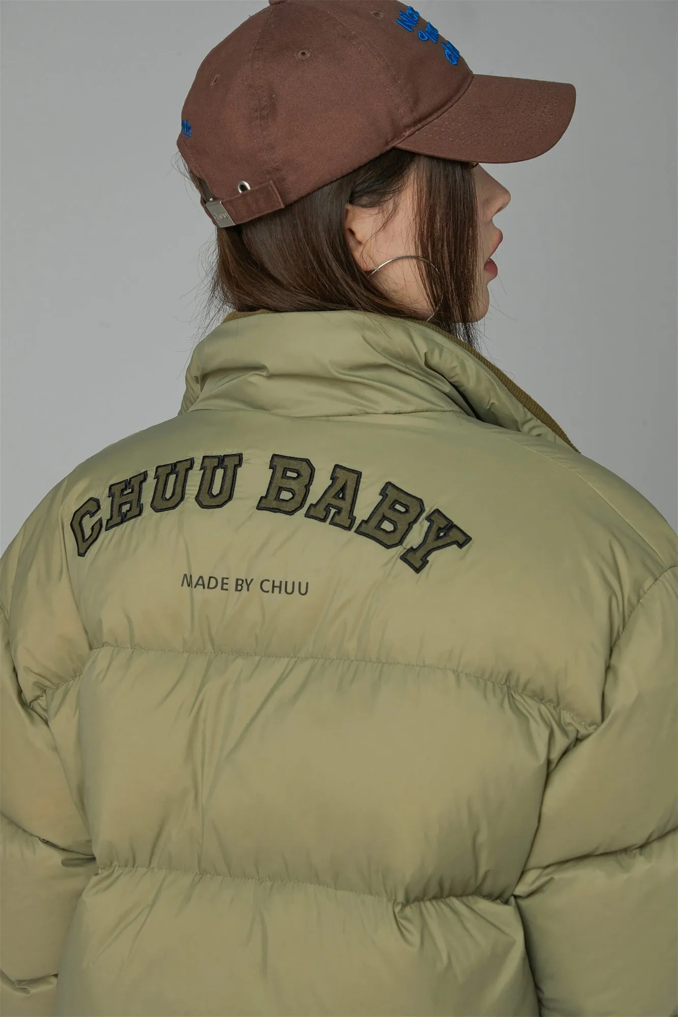 Duck Down High Neck Padded Coat