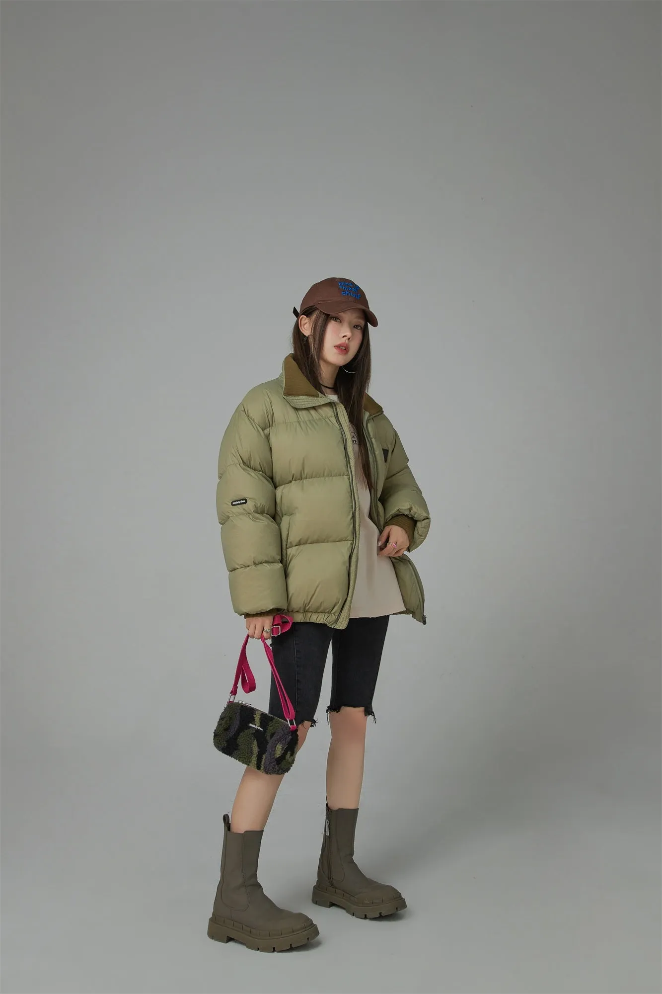 Duck Down High Neck Padded Coat