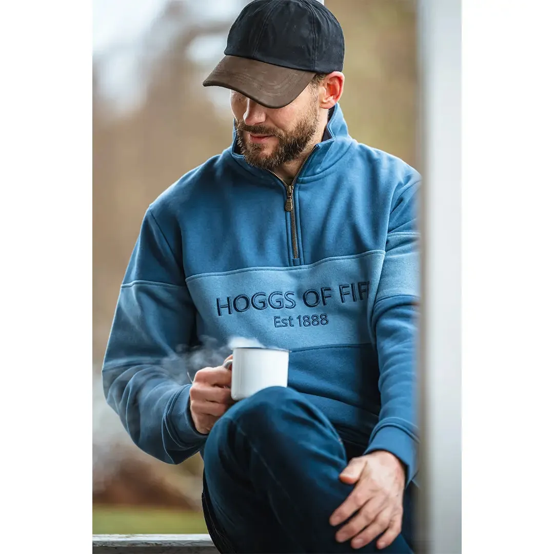 Dumfries 1888 Gents 1/4 Zip Sweatshirt - Sea Blue/Vintage Blue by Hoggs of Fife