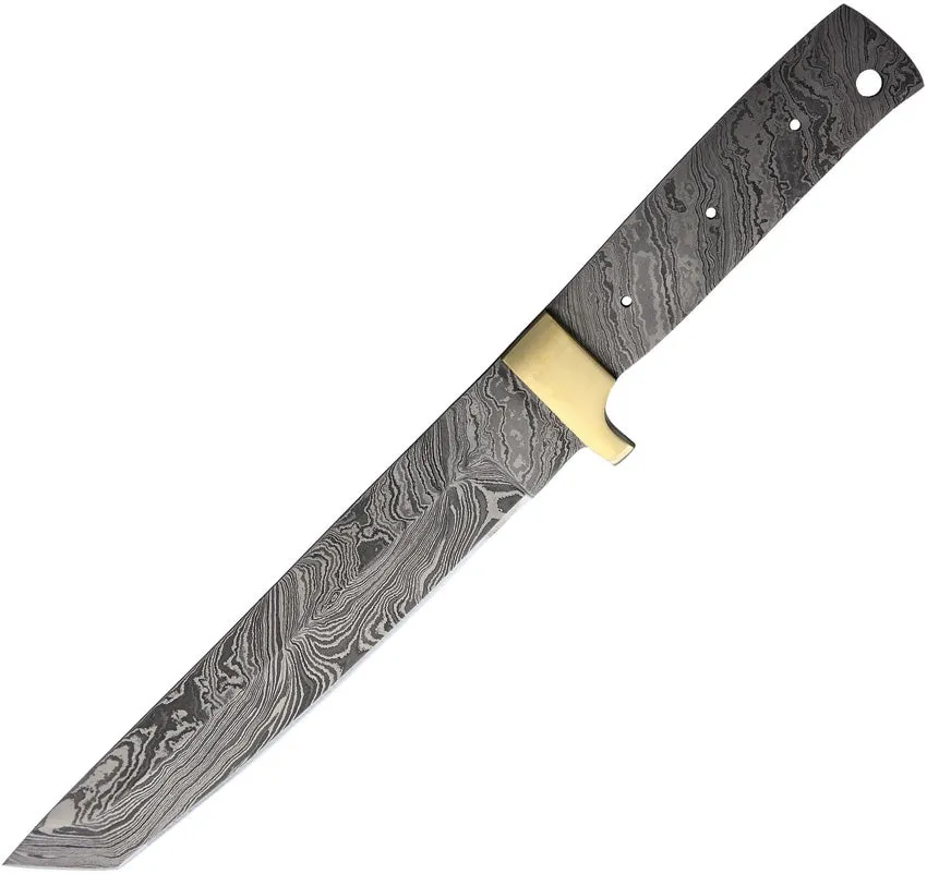 Economy - Tanto w/ Brass Bolster 12.25" Overall - Damascus