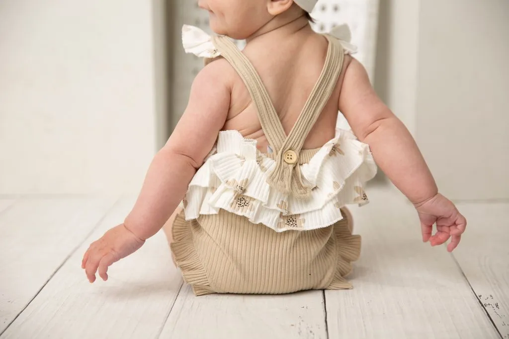 Ellie Frill Overall - Beige