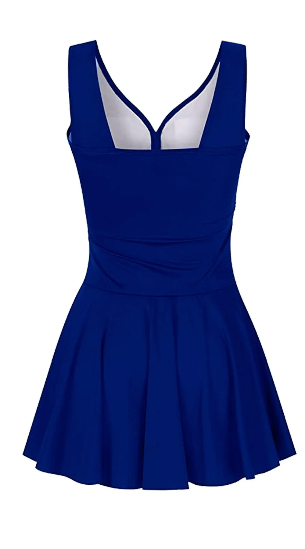 Essentials V Neck Swim Dress with Boy Shorts (Navy)