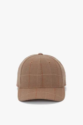 Exclusive Logo Cap In Camel-Multi Check