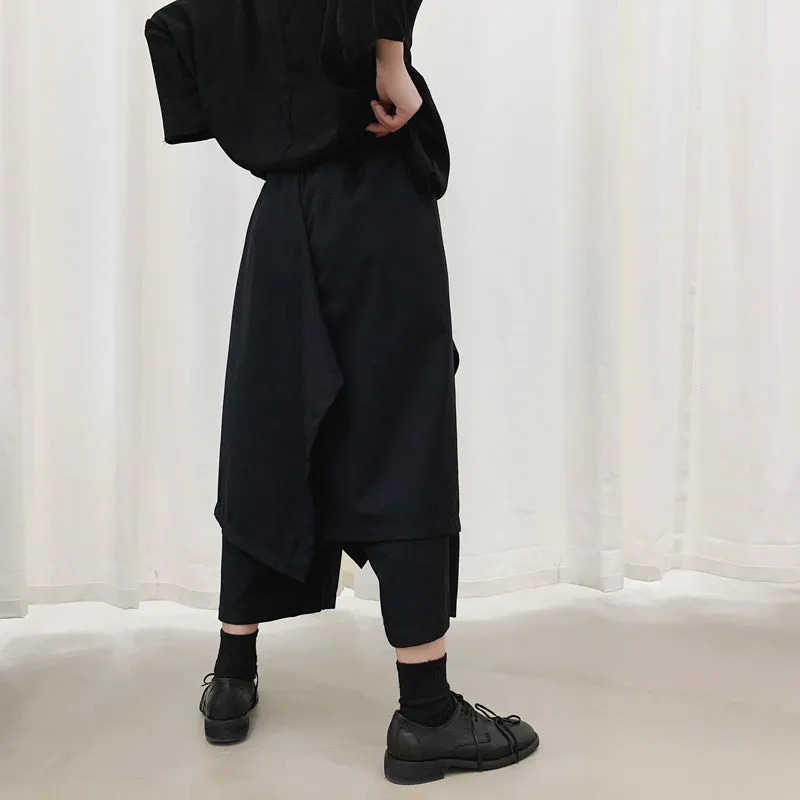 Fake Two Piece Irregular Hip Hop Cropped Culottes