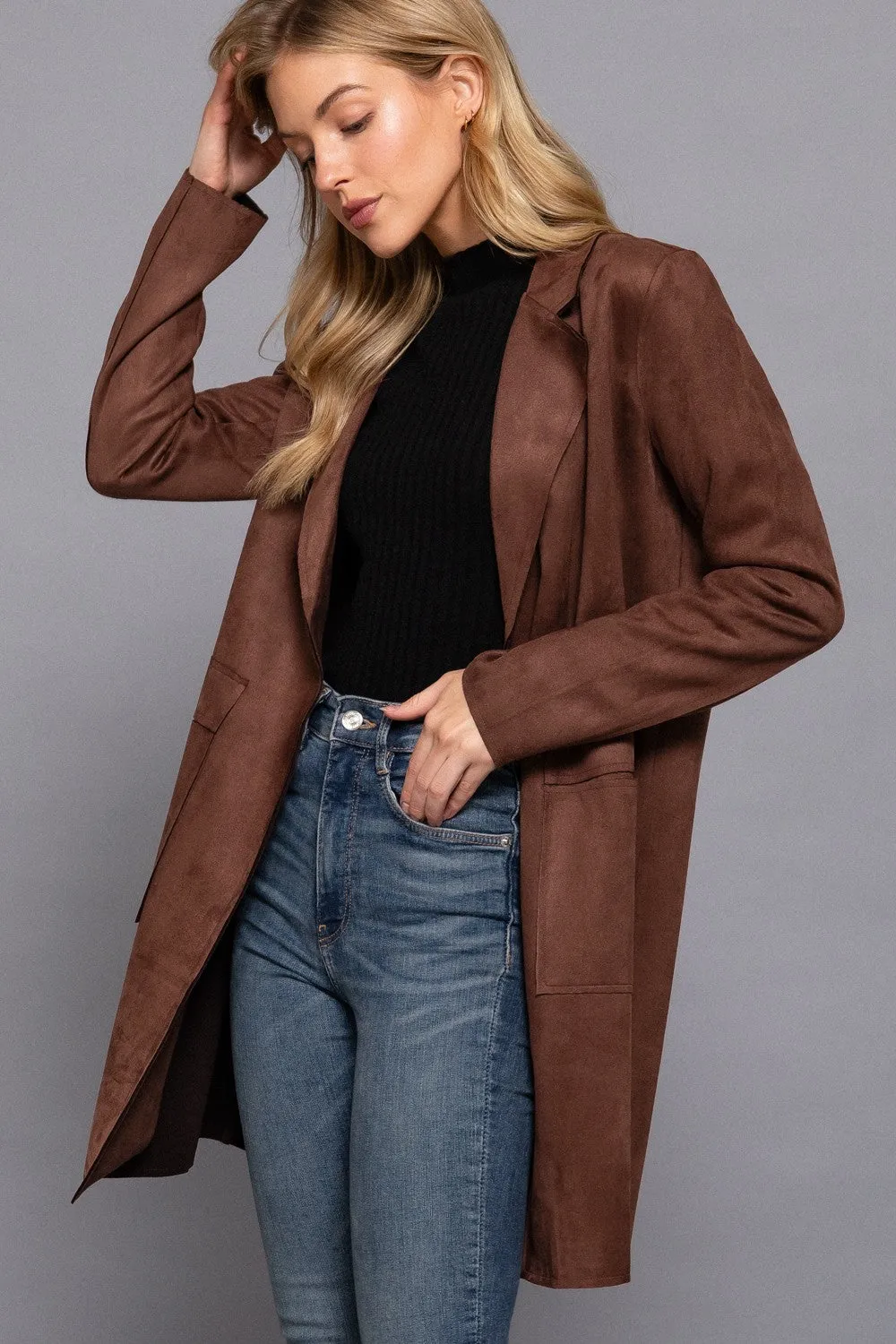 Faux Suede Open Coats - 3 Colors! - FINAL SALE