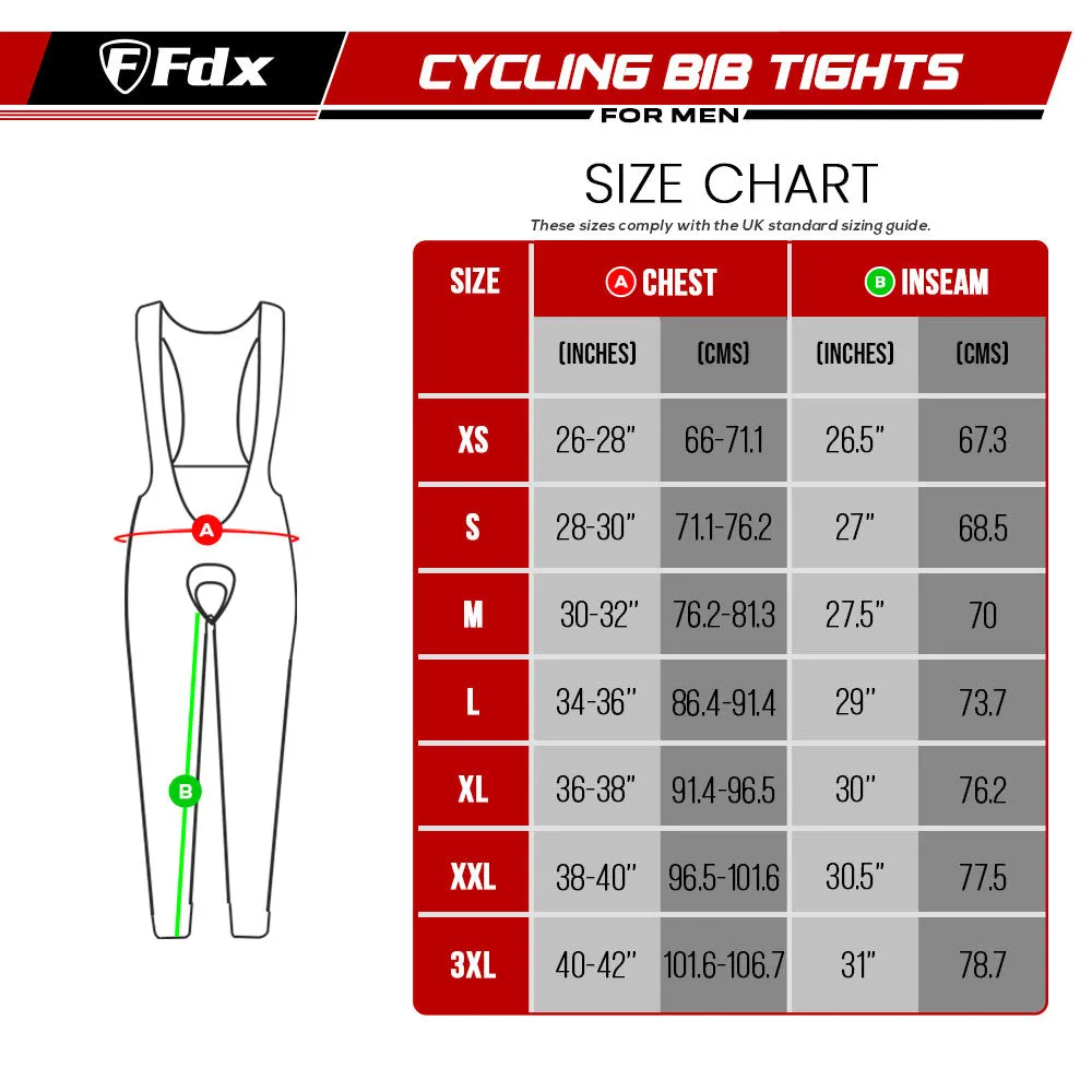 Fdx Arch Men's & Boy's Red Thermal Padded Cycling Cargo Bib Tights