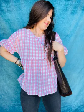 Feeling Plaid Blouse