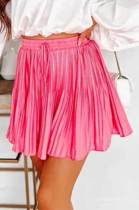 Feeling Spontaneous Pleated Mini Skort (Pink)