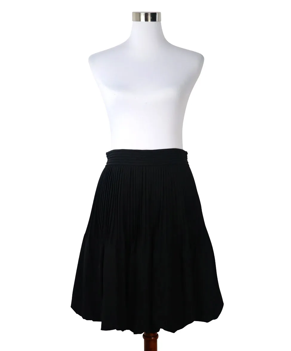 Fendi Black Silk Pleated Skirt sz 8