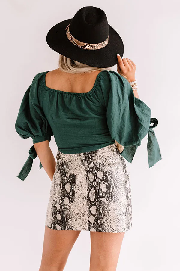 Get The Look Crop Top In Hunter Green