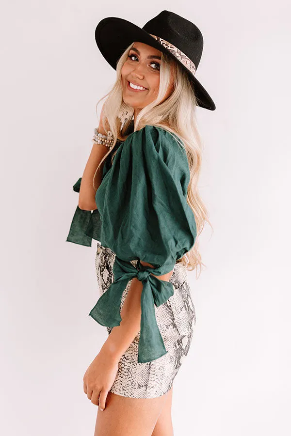 Get The Look Crop Top In Hunter Green