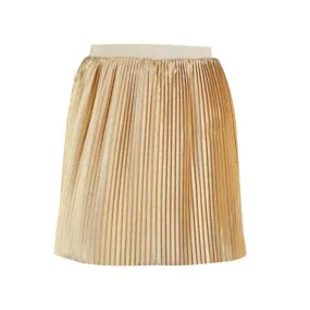 GIRLS PLEATED MIDI SKIRT - GOLD