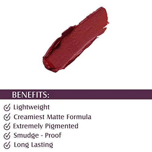 Glam21 Lip Seduction Non- Transfer Crayon Lipstick| Lightweight & Longlasting|Creamy Matte Formula - 2.8gm|Light Maroon|04