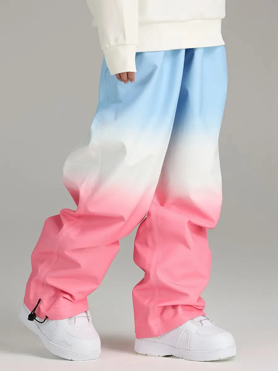 Gradient Design Baggy Snow Pants Outdoor Snowwear