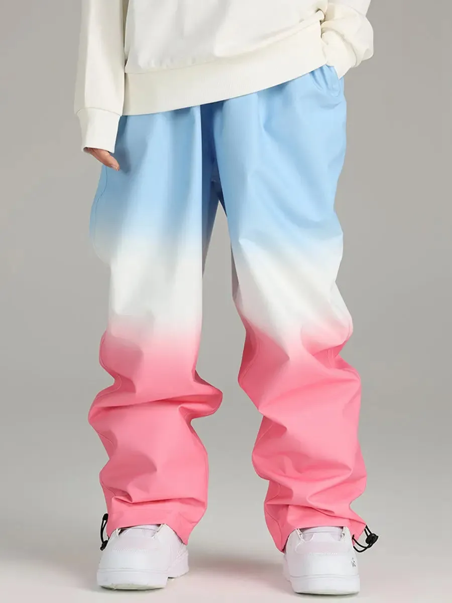 Gradient Design Baggy Snow Pants Outdoor Snowwear