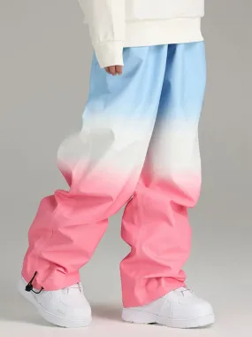 Gradient Design Baggy Snow Pants Outdoor Snowwear