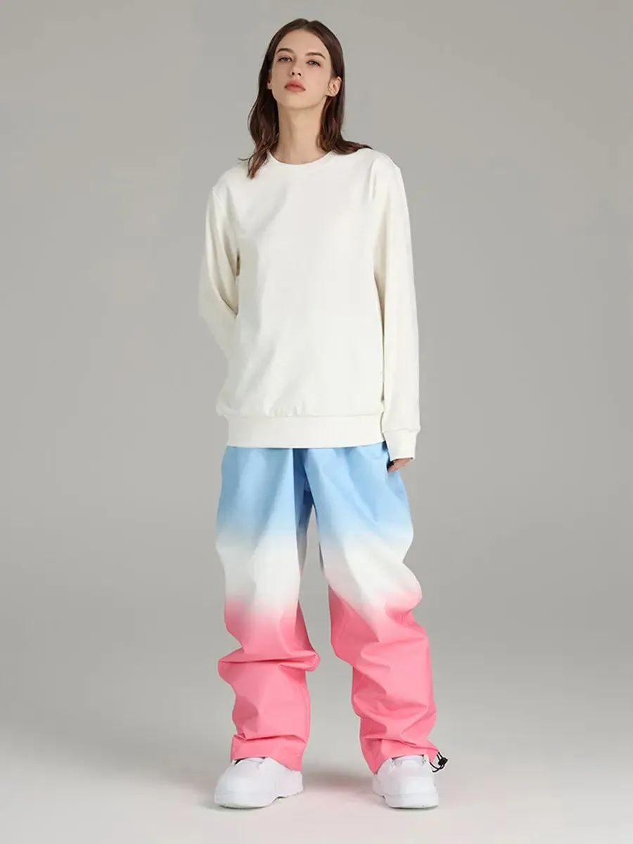 Gradient Design Baggy Snow Pants Outdoor Snowwear