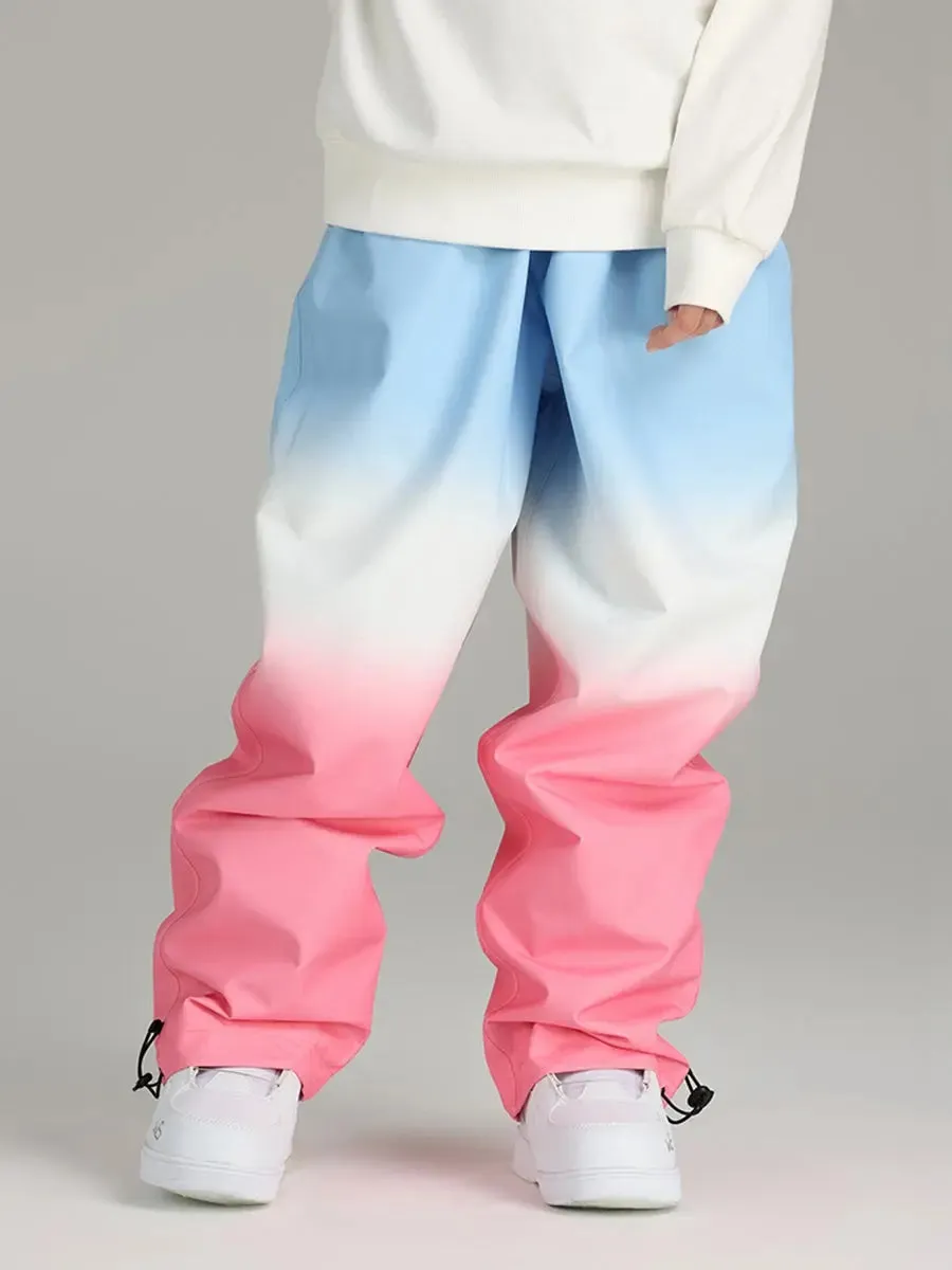 Gradient Design Baggy Snow Pants Outdoor Snowwear