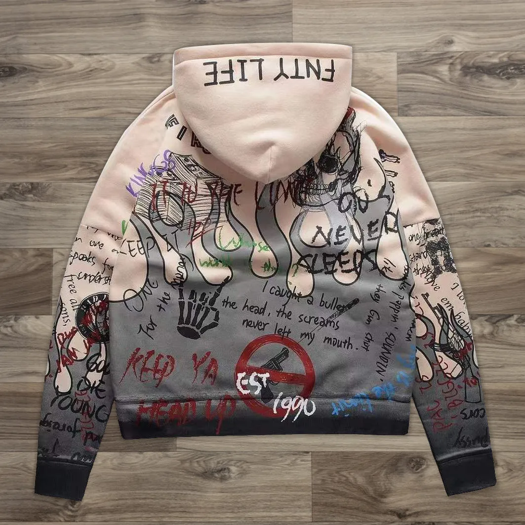 Graffiti illustration casual street hoodie