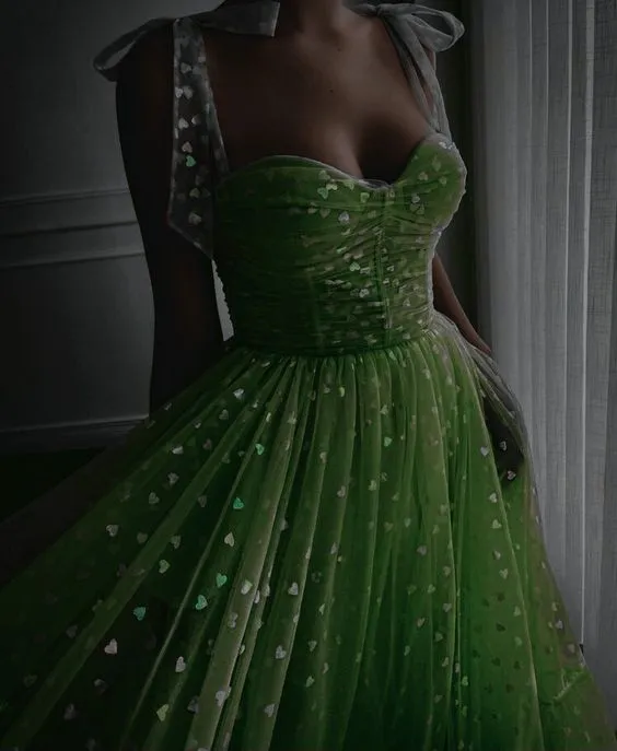 Green A line Prom Dresses Sexy Formal Evening Dress    fg4226