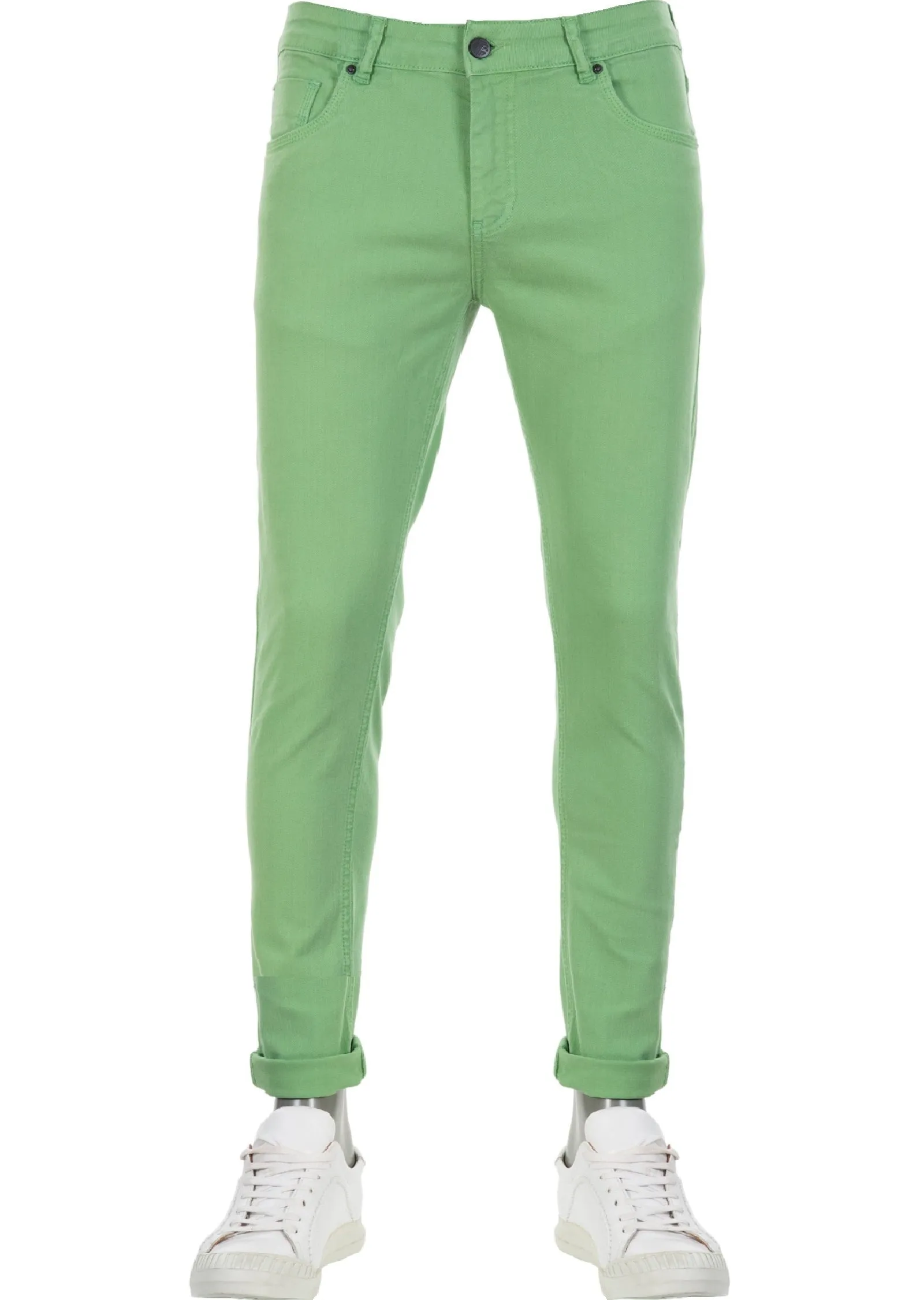 Green Casual Slim Fit Jeans