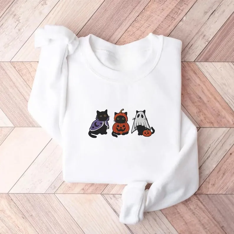 Halloween Themed Comfy Embroidered Sweatshirts