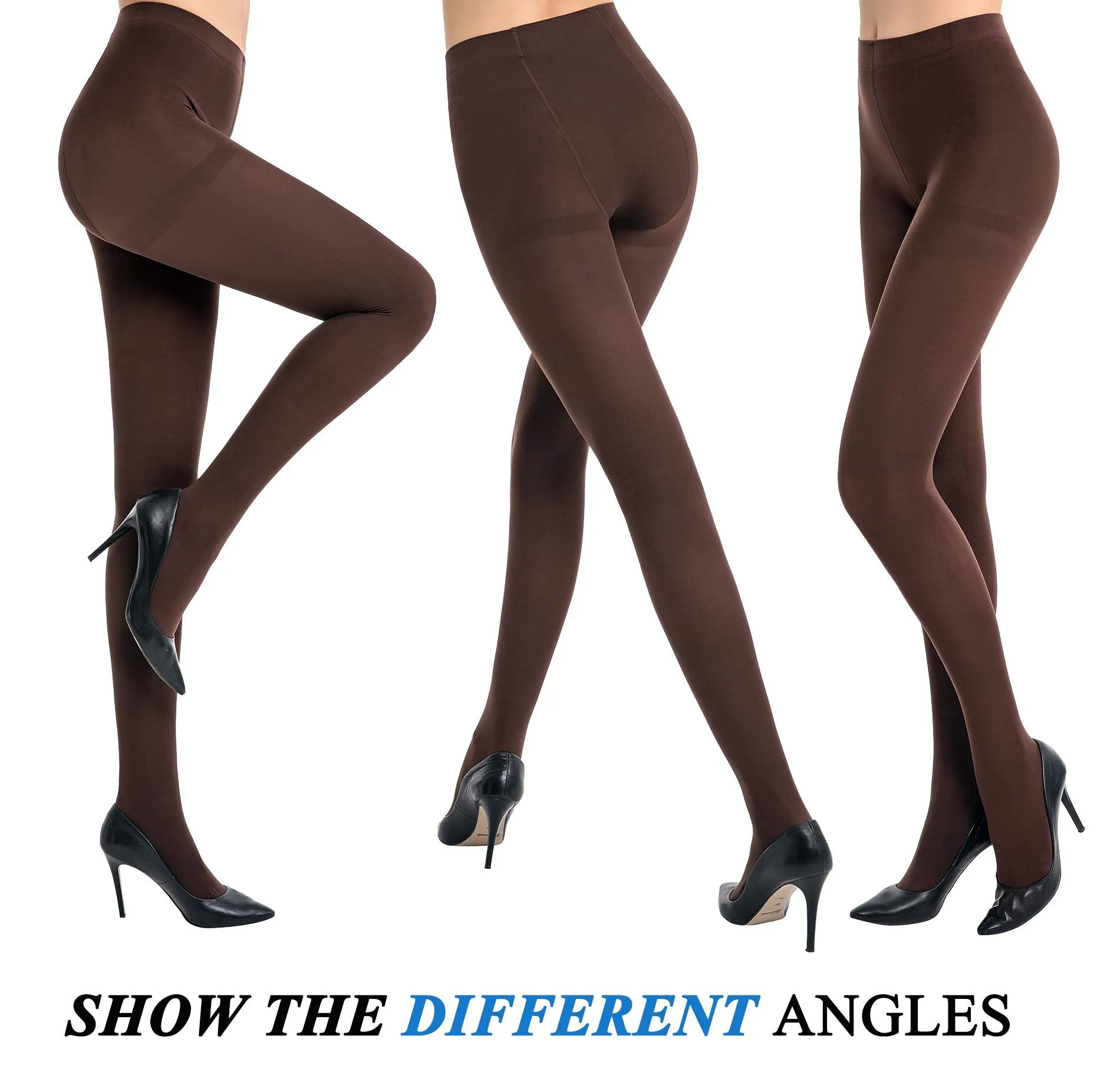 HONENNA Women's Control Top High Elastic Soft Opaque Pantyhose Tights