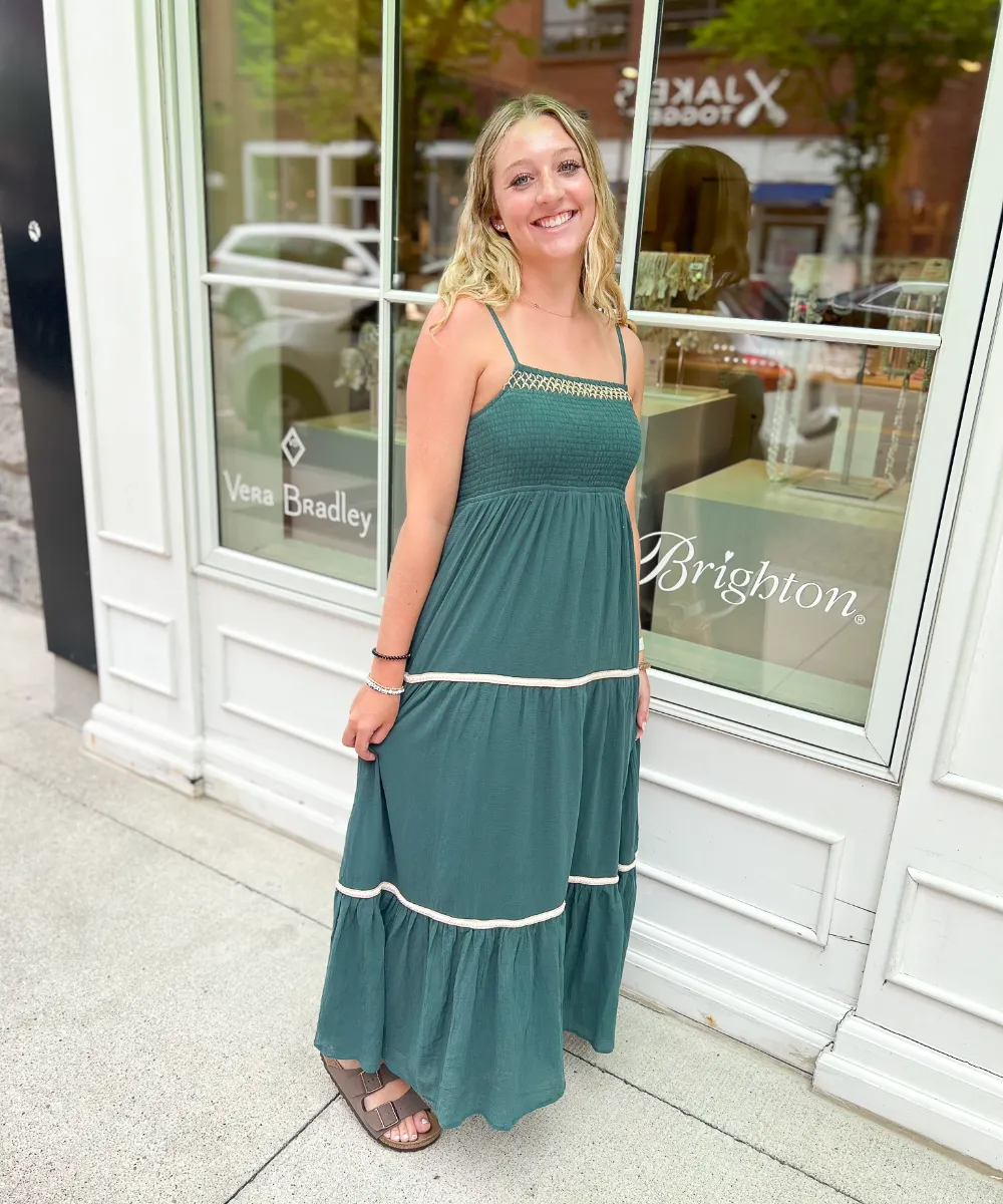 Island Escape Smocked Maxi Dress