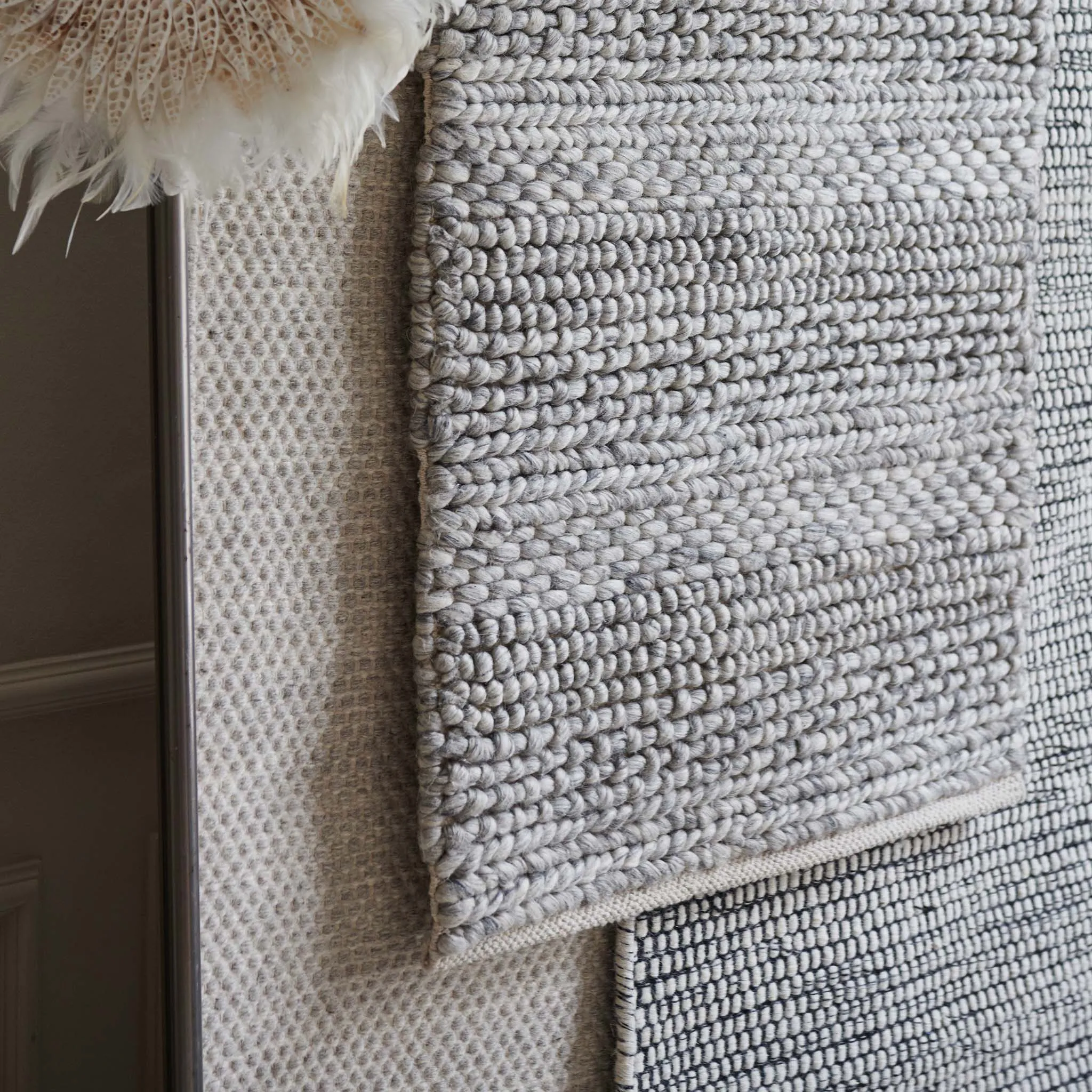 Kagu wool rug [Natural white]