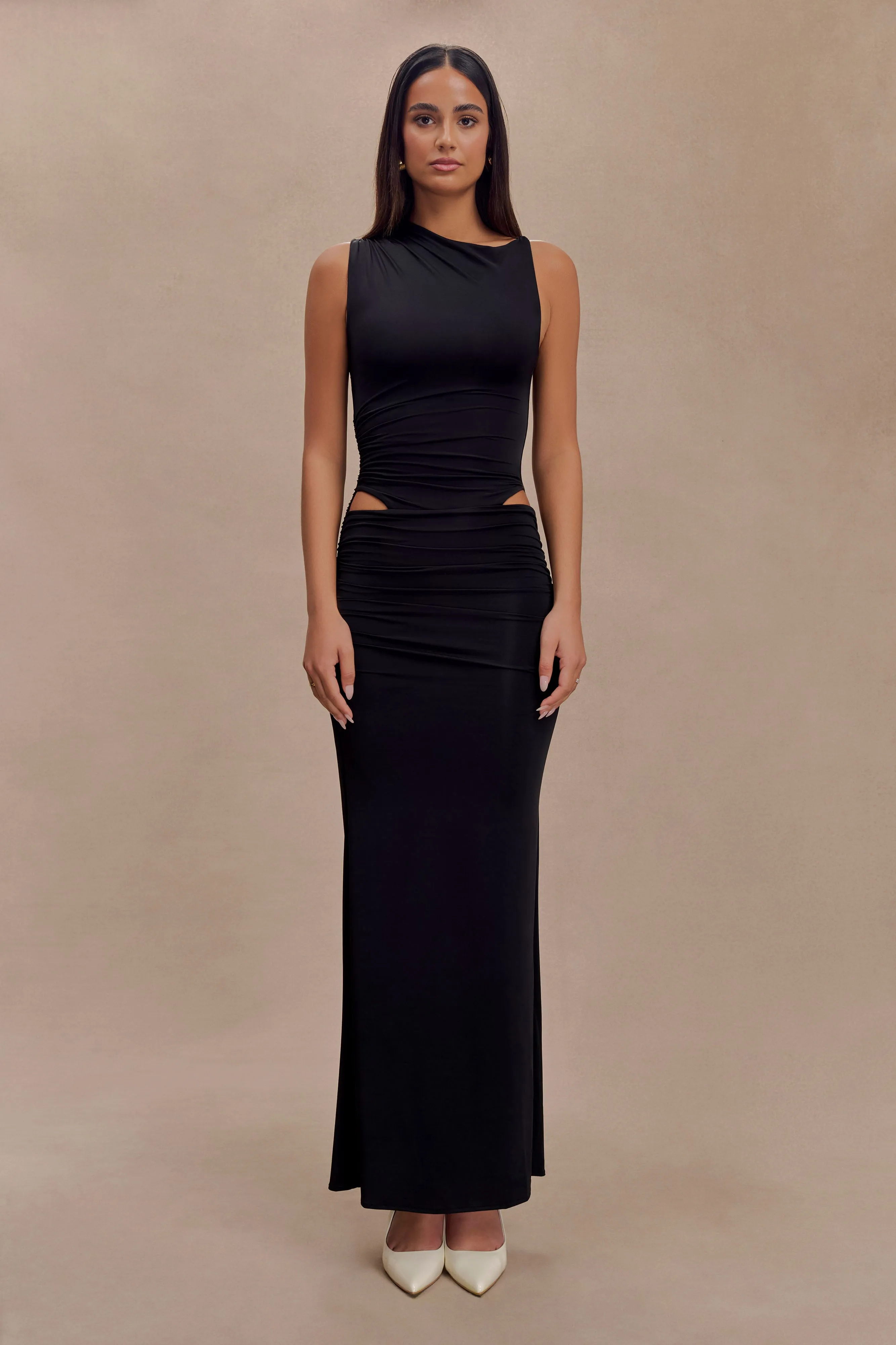 Kaia Slinky Cut Out Maxi Dress - Black